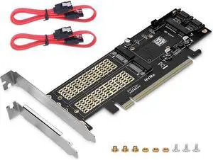 3 In 1 NGFF And MSATA SSD Adapter Card, M.2 NVME To PCIE/ M.2 SATA SSD To SATA III/ MSATA To SATA Converter Express Card