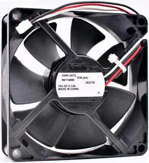 D08K-24TU N6114000 8cm 8025 80x80x25mm 80mm fan DC24V 0.13A inverter industrial computer cooling fan