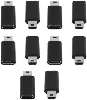 10Pcs USB C to Mini USB 2.0 Adapter Type C Female to Mini USB Male Convert Adapter for GoPro MP3 Players Dash Cam
