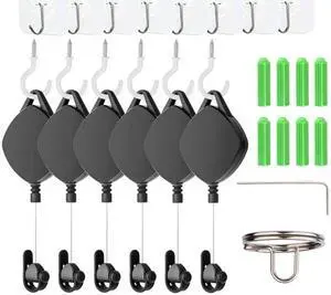 6-Piece Vr Cable Management System Retractable Ceiling Pulley System for Oculus Quest/Quest 2/Vive Pro/Oculus Rift