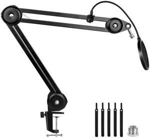 Microphone Stand,Studio Microphone Arm,with Blowout Net, Conversion Head and Cable Tie,for Snowball,Radio,Games,Etc