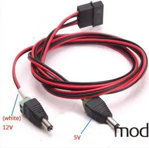 ATX 4Pin 4P Molex to Dual DC 12V 5V Power Supply Cable Cord 18AWG Wire For BTC Bitcoin Mining DIY 100cm