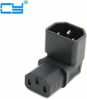 IEC C14 Male plug to Down Right Angled 90 Degree iec angle IEC C13 Female socket Power Extension Adapter connector adaptor