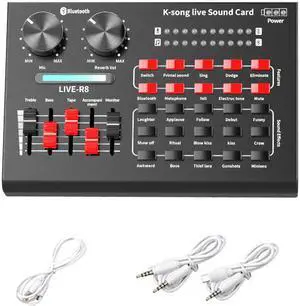 USB Sound Card Audio Set Interface External Usb Live Microphone Sound Card 8 Function 3.5mm For Computer Mobile Phone Sing USB Sound Card Audio Set Interface External Usb Live Microphone Sound Card 8 Function 3.5mm For Computer Mobile Phone Sing