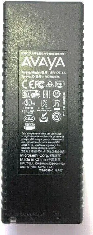 Avaya SPPOE-1A IP Phone PoE Power Injector Supply 700500725 w/PC