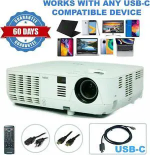 NEC NP-V300X DLP Projector V300X HDMI - Professional Streaming for Home and Office Multipurpose Use bundle USB-C
