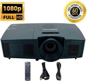 DLP Projector 3500 ANSI Contrast Bright Color for Bar Full HD 3D HDMI w/Bundle