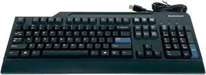Lenovo KB1021 Computer USB Black Full Size Keyboard 54Y9400 104-Key