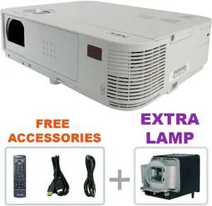 NEC NP-M282X DLP Projector 2800 ANSI 1080p 3D-Ready HDMI w/Remote + EXTRA LAMP