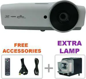 VIVITEK DX813 DLP Projector 3600 Lumens HD 1080p HDMI USB w/Remote + EXTRA LAMP