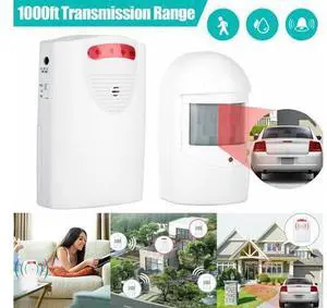 Wireless Driveway Alarm Infrared Motion Sensor Home Alert Security System IP44 Wireless Driveway Alarm Infrared Motion Sensor Home Alert Security System IP44