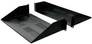 Double-Sided Vented Divided Shelf, 2U, 19" x 25"D, Black Double-Sided Vented Divided Shelf, 2U, 19" x 25"D, Black