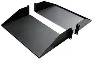 Double-Sided Non-Vented Divided Shelf, 2U, 19" x 25"D, Black Double-Sided Non-Vented Divided Shelf, 2U, 19" x 25"D, Black
