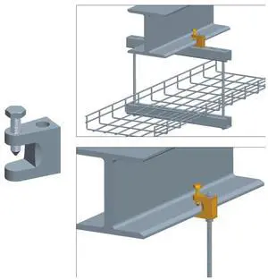 Cable Tray I-Beam Mounting Clip, Zinc Cable Tray I-Beam Mounting Clip, Zinc