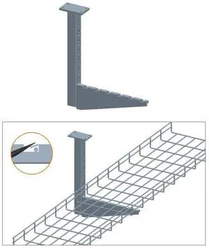 Cable Tray Ceiling Flag Bracket, 6", Zinc Cable Tray Ceiling Flag Bracket, 6", Zinc