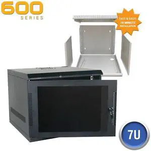 EZ-Assembly Wall mount Enclosure, 7U, 19" x 20.5W x 20"D, Black EZ-Assembly Wall mount Enclosure, 7U, 19" x 20.5W x 20"D, Black