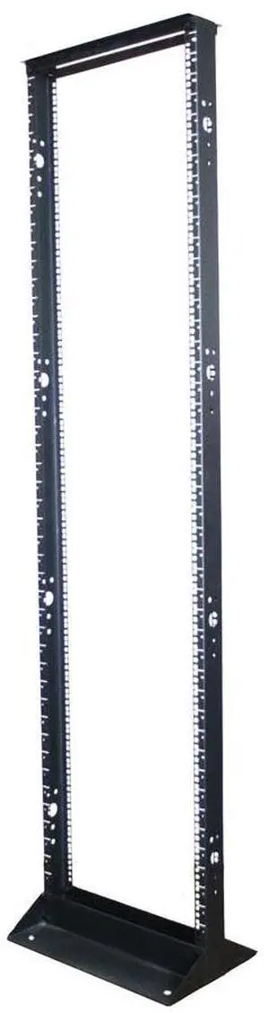 2-Post Open Frame Steel Floor Rack, 45U, 7' x 19", Black 2-Post Open Frame Steel Floor Rack, 45U, 7' x 19", Black