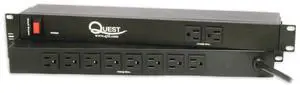 Horizontal Rack Mount Surge Strip, 10 Outlets, 120V/15A, 1U, 19", Black Horizontal Rack Mount Surge Strip, 10 Outlets, 120V/15A, 1U, 19", Black