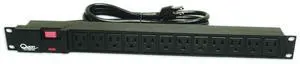 Horizontal Rack Mount Surge Strip, 12 Outlets, 120V/15A, 1U, 19", Black Horizontal Rack Mount Surge Strip, 12 Outlets, 120V/15A, 1U, 19", Black