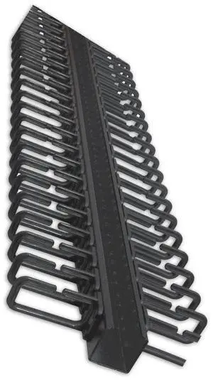 Vertical Cable Manager, 50 Cables per Side, 6' x 4" Rings , Black Vertical Cable Manager, 50 Cables per Side, 6' x 4" Rings , Black