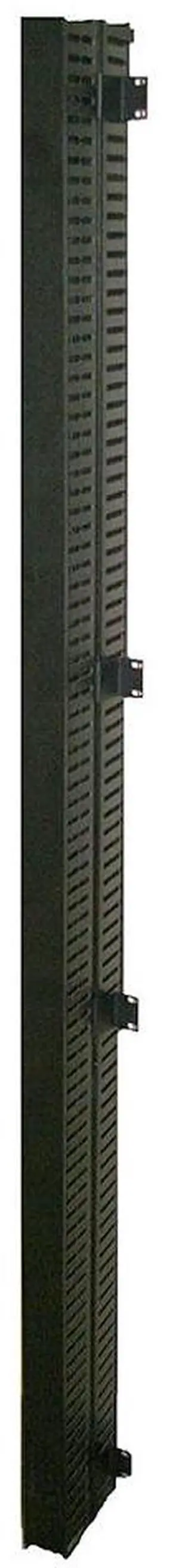 2-Post Rack Vertical Cable Manager Duct with Cover, 70 Cables per Side, 6', Black 2-Post Rack Vertical Cable Manager Duct with Cover, 70 Cables per Side, 6', Black