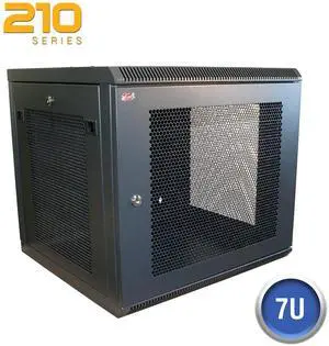 Vented Mesh Wall Enclosure, Front/Side Access, 7U, 16"H x 21W X 20D, Black Vented Mesh Wall Enclosure, Front/Side Access, 7U, 16"H x 21W X 20D, Black