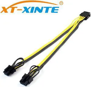 CPU 8Pin to Graphics Video Card Dual PCI-E PCIe 8Pin ( 6Pin + 2Pin ) Power Supply Splitter Cable Cord 15cm Miner Cables