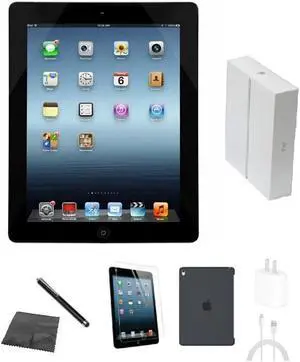 Apple iPad 4 A1458 (WiFi) 16GB Black Bundle w/ Case, Box, Tempered Glass, Stylus, Charger Apple iPad 4 A1458 (WiFi) 16GB Black Bundle w/ Case, Box, Tempered Glass, Stylus, Charger