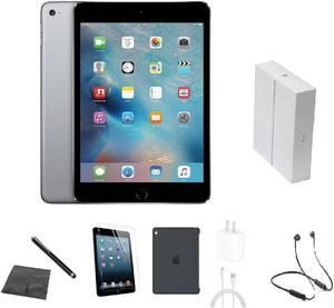 Apple iPad Mini 2 A1489 (WiFi) 16GB Space Gray Bundle w/ Case, Box, Bluetooth Headset, Tempered Glass, Stylus, Charger