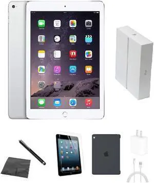 Apple iPad Air 2 A1567 (WiFi + Cellular Unlocked) 64GB Silver Bundle w/ Case, Box, Tempered Glass, Stylus, Charger Apple iPad Air 2 A1567 (WiFi + Cellular Unlocked) 64GB Silver Bundle w/ Case, Box, Tempered Glass, Stylus, Charger