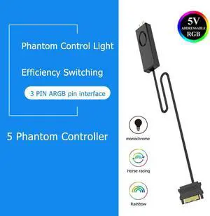 Desktop Computer Fan ARGB Controller SATA Pin Power Supply Remote Control for 3Pin 5V Case LED Lighting Computer Accessories