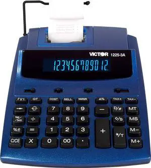 Victor 1225-3A Antimicrobial Two-Color Printing Calculator Blue/Red Print 3 Lines/Sec 12253A