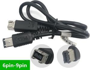 FireWire 9 pin to 6pin FireWire 800 to FireWire 400 9 Pin / 6 Pin IEEE 1394B Cable in Black Color 0.6M