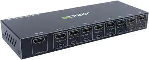 AIMOS 8 in 1 Out HDMI KVM Switch Sharing Monitor/Keyboard/Mouse/Printer among 8 Hosts/ 4K@30Hz/Audio&Video Sync Output BYKfgbl