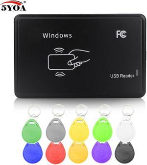 Cloner 125KHz EM4100 RFID Copier Writer Duplicator Programmer Reader +10 Pcs EM4305 T5577 Rewritable ID Keyfobs Tags Card