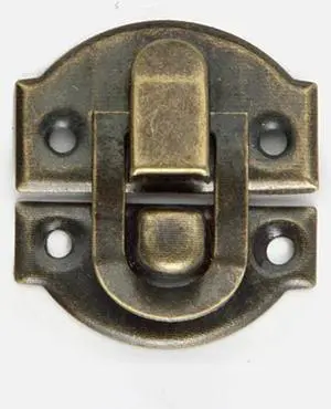 2PCS/Lot Antique Bronze Decorative Hasp Latch Buckle Small Jewelry Wooden Wine Box Hasp Latch Lock with Screws, 27x29mm