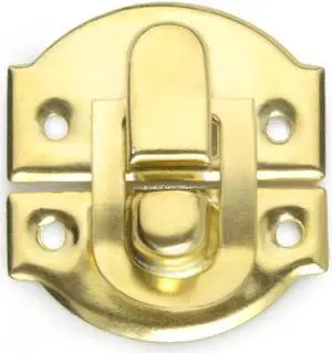 2PCS/Lot Antique Yellow Decorative Hasp Latch Buckle Small Hasp Latches Lock with Screws for Jewelry Wooden Wine Box, 27x29mm