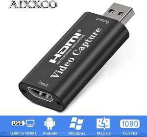 AIXXCO 4K Video USB capture HDMI card Video Grabber Record Box for PS4 DVD Camcorder Camera Recording Live Streaming AIXXCO 4K Video USB capture HDMI card Video Grabber Record Box for PS4 DVD Camcorder Camera Recording Live Streaming