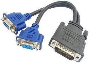 Unique Bargains DMS 59 Male to 2 VGA Female M/F Adapter Converter Cable