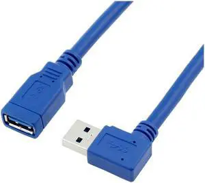 USB Extension Cable USB 3.0 Right / Left 90 Degree Right Angle Cable Male To Female Adapter Cord USB Cables (0.3m)(Right)