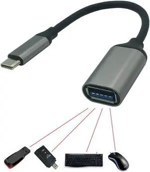 Type C OTG Adapter USB3.1 Type-C to USB 3.0 female high-speed transmission aluminum shell braided Type-C OTG data cable