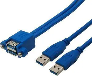 Double Port USB3.0 Male To Double USB 3.0 Female Extension Cable USB3.0 Male To Female Panel Cable Baffle Cable 0.5m