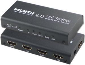 HDMI 2.0 Splitter 4 Way 4K@60Hz YUV 4:4:4 HDR 1 In 4 Out HDMI Distribution Switcher For Xbox One PS4  Blu-ray Player HDTV