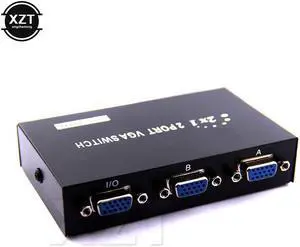 2 In 1 Out Mini 2 Port VGA Selector Box VGA/SVGA Manual Sharing Selector Switch Box Switcher  Splitter for LCD PC Monitor