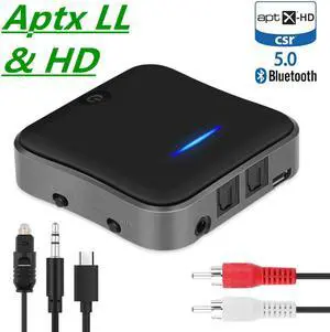 Bluetooth 5.0 Transmitter Receiver CSR8675 APTX HD LL Bt Audio Music Wireless USB Adapter 3.5mm 3.5 AUX Jack/SPDIF/RCA for TV PC
