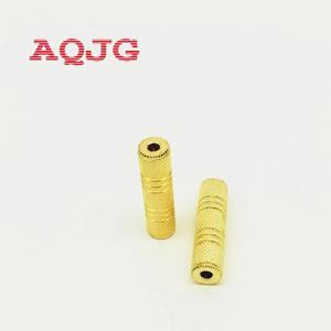 1Pcs 3.5mm Female to 3.5 mm Female F/F Audio Adapter Coupler Metal Gold Plated Connector