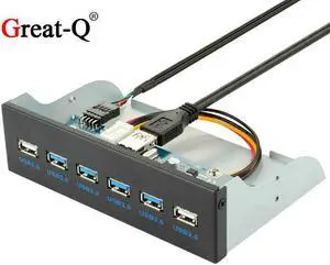 USB 3.0 USB 2.0  Front Panel USB Hub Splitter Internal Combo Bracket Adapter for Desktop 5.25 Inch Floppy Bay
