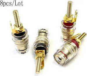 8pcs/lot 42MM Gold Plated Speaker Terminal Binding Post Amplifier Connector Suitable For 4mm Banana Plug