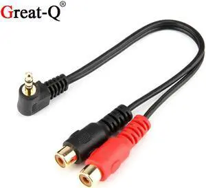 Gold-Plated 3.5mm Jack Male to 2 RCA Female Jack RCA Stereo Audio Y Cable Converter Adapter
