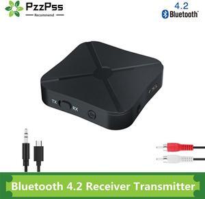 PzzPss Bluetooth 4.2 Receiver Transmitter 2 IN 1 Audio Music Stereo Wireless Adapter With RCA 3.5mm AUX Jack For Car TV PC